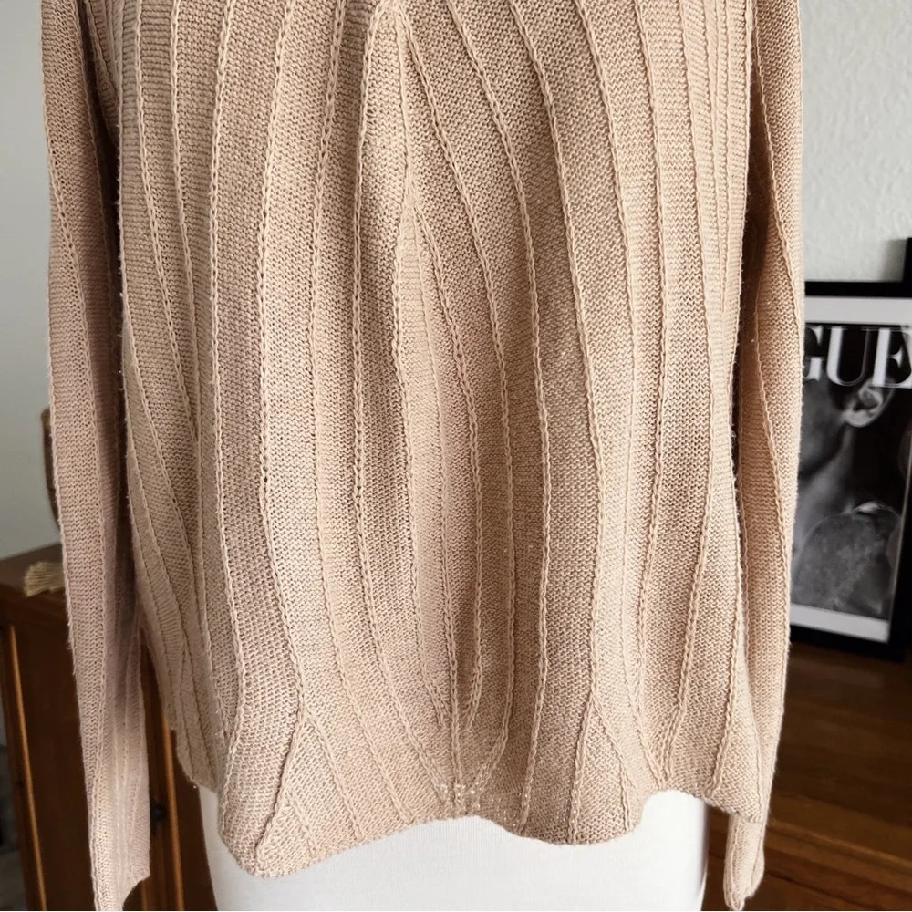 BEIGE LIGHTWEIGHT SWEATER TOP #0349 - Picture 4 of 9
